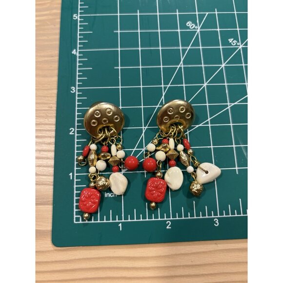 Vintage Art Deco Southwest Style Earrings Retro Costume Earrings Fun Whimsy - Picture 6 of 6